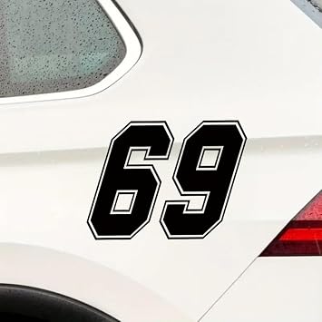 2Pack Racing Number 69 Vinyl Decals 5.91x4.33 for Car, Motorcycle, Truck, Window, Auto Design Stickers, Waterproof & Durable Car Decal Sticker |#AZ99 (Black)