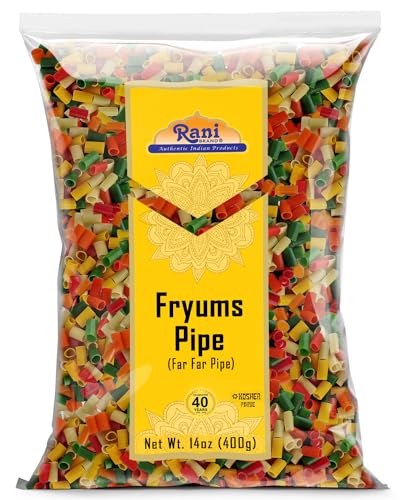 Rani Far Far/Fryums (Wheat & Tapioca Pellet) Round/Pipe Shape 14oz (400g) ~ Vegan, Kosher, Uncooked, Used to Make Papad, Bhungra/Chip Snack