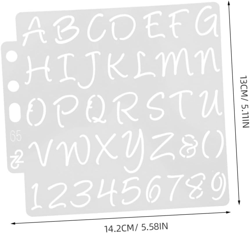 6pcs Letter and Number Stencils Set for DIY Craft, Plastic Tracing Templates for Painting and Embroidery, Large Alphabet Stencils for Airbrush and Creative Art Projects