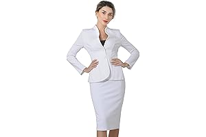 Marycrafts Women's Formal Office Business Usher Uniforms Skirt Suit Set