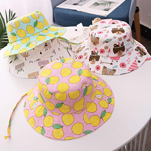 KESYOO Chapéu de Proteção Solar com Estampa de Bebê Meninos Meninas Algodão Respirável Chapéu de Sol