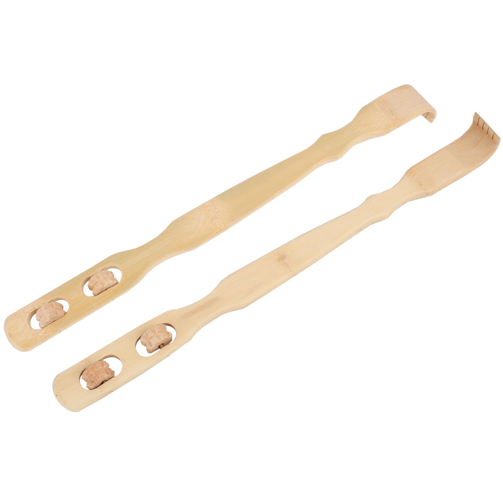 2pcs rascadores de espalda con rodillos de masaje,rascador espalda madera,back scratcher,Herramienta de Alivio y Relajación para la Espalda, para Masajes y Eliminar Arañazos