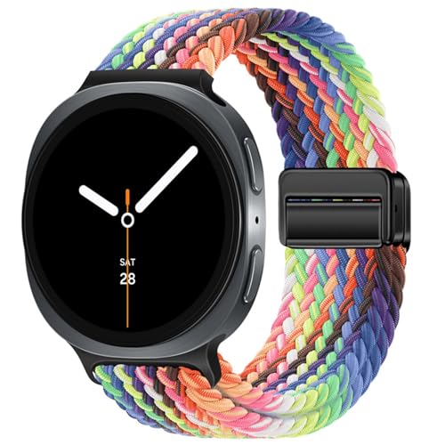 Image of VEMIGON Nylon Braided Magnetic Band Compatible with Samsung Galaxy Watch 8 /8 Classic, Elastic Fabric One Click No Gap Sport Strap for Galaxy Watch 8 40mm 44mm /8 Classic 46mm