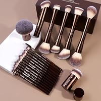 MAANGE 20 Pcs Makeup Brushes with Gift Box, Double-End Multi-functional Makeup Brushes for Blending Liquid Powder Concealer Cream Blush Buffe,CoffeeBrown — image 2