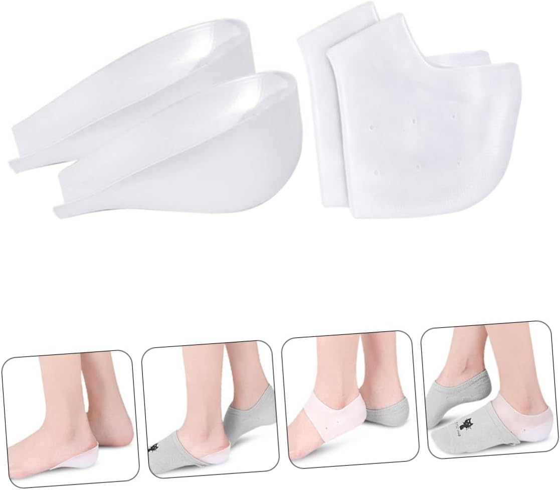 Invisible Height Increase Insoles Breathable Heel Support Pad Set with Perforated Heel Protector 3cm Lift Cushion for Foot Comfort and Shock Absorption Suitable for Daily Shoe