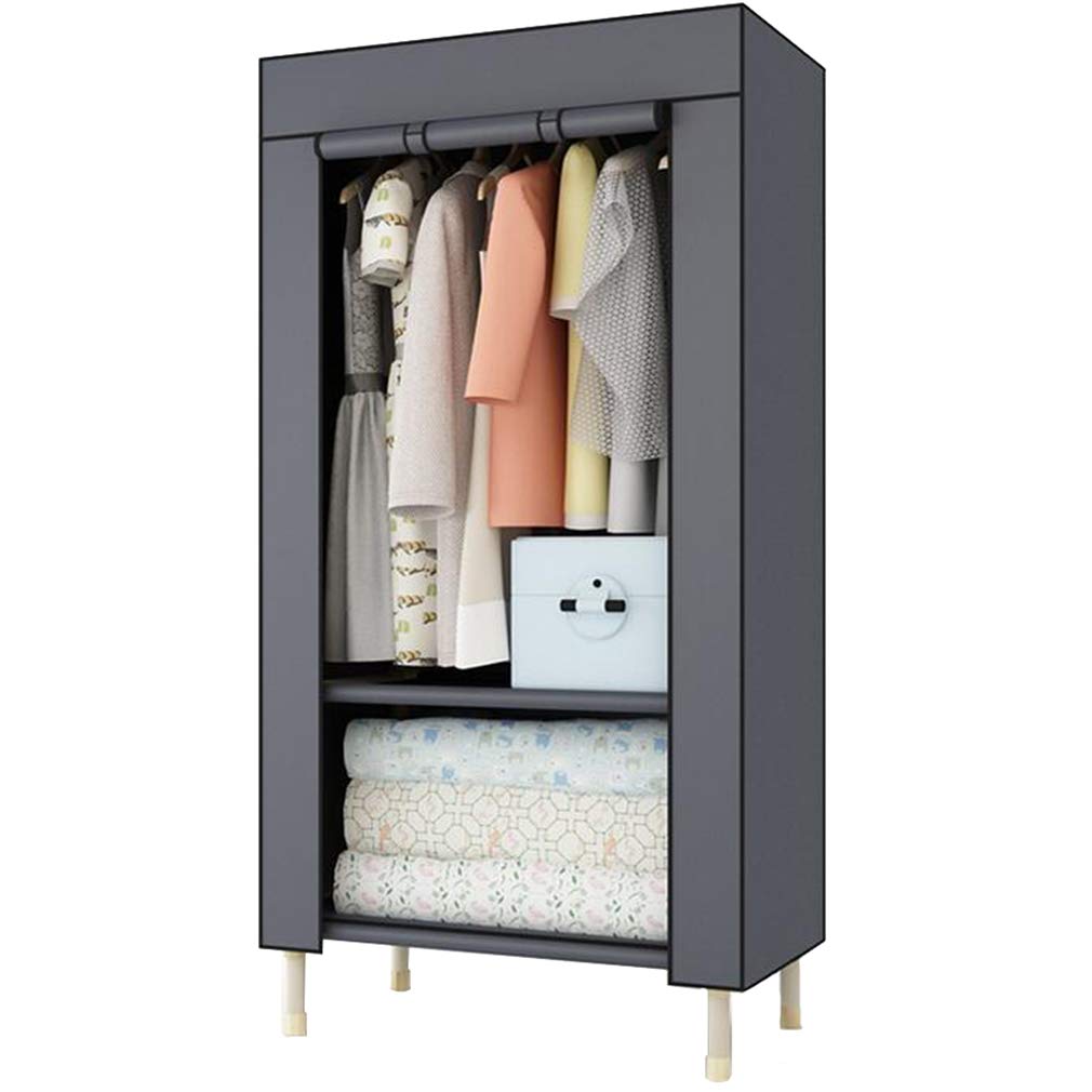 Armario para ropa portátil con funda protectora antipolvo color gris