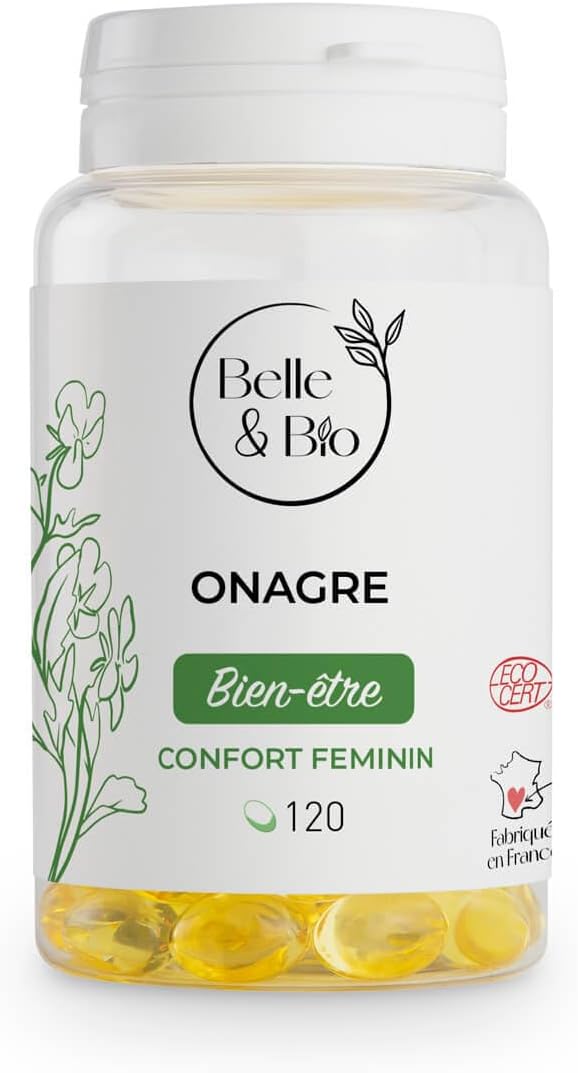 MENSTRUAL CYCLE & HORMONAL BALANCE FEMININE – Ecocert Certified Organic Evening Primrose Oil – 120 capsules – 2 months cure – Belle & Bio Food Supplement – Made in France MENSTRUAL CYCLE & HORMONAL BALANCE FEMININE – Ecocert Certified Organic Evening Primrose Oil – 120 capsules – 2 months cure – Belle & Bio Food Supplement – Made in France