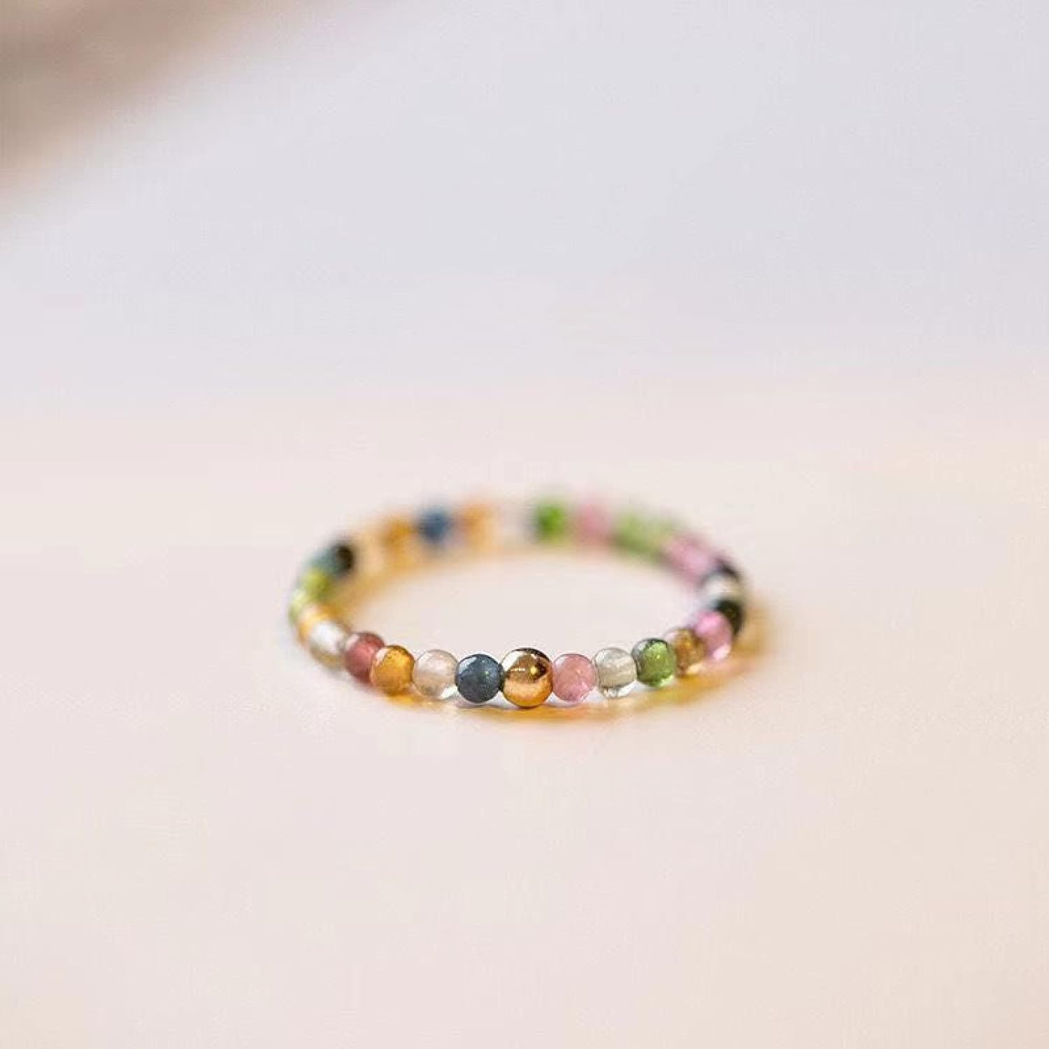 Vintage Style Women Ring Ultrafine Natural Stone Round Diamond Crystal Turquoise Ring Finger,Color,Resizable