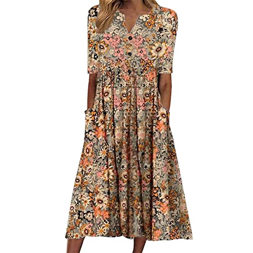 Sommerkleid Damen Große Größen Festlich Lang Maxi Freizeitkleid Boho...
