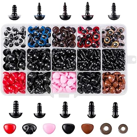 OTAIVE 752 PCS Safety Eyes and Noses with Washers for Crochet Toys, 6-14mm Assorted Sizes Colorful Plastic Doll Eyes for Toys Making Knitted Plush (Colorful) Cover