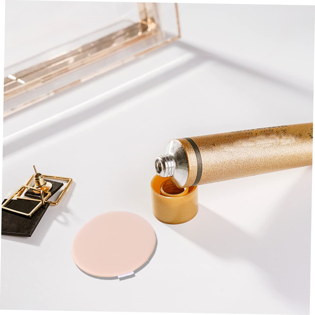 PACKOVE 12Pcs Portable Makeup Powder Puff Elastic Plastic Mesh Container for Loose Powder for Travel and Salon Use for Smooth Foundation Application