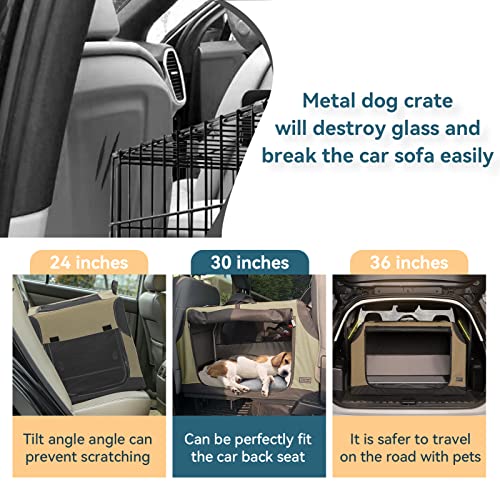 Petsfit Portable Collapsible Soft Small Dog Crate and Kennel with Leak Proof Bottom for Indoor or Travel Use, Green 24 x 18 x 17 Inches - Image 6