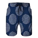 vbndfghjd 70 Short de Plage de Natation à séchage Rapide pour Hommes, Motif de sashiko Kantha, Cercle de Broderie L