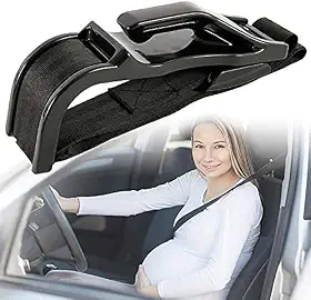 Ajustador de cinto de segurança de carro para gravidez, conforto e segurança para mães grávidas, proteção da barriga, bebê não nascido, mulher grávida, gancho para cinto de segurança (preto)