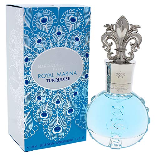 Royal Marina Turquoise by Princesse Marina de Bourbon | Eau de Parfum Spray | Fragrance for Women | Fresh Floral Scent with Notes of Green Apple and Lily of the Valley | 30 mL / 1 fl oz