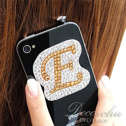 Amazon イニシャル シールをスワロフスキーでカスタマイズ ネームシール スマホケース スマートフォン Ipadなどのタブレット Ipod 手帳 などお好きな場所に最高級のワンポイントアクセントを自由自在に R イニシャル シール Deco Chu ケース