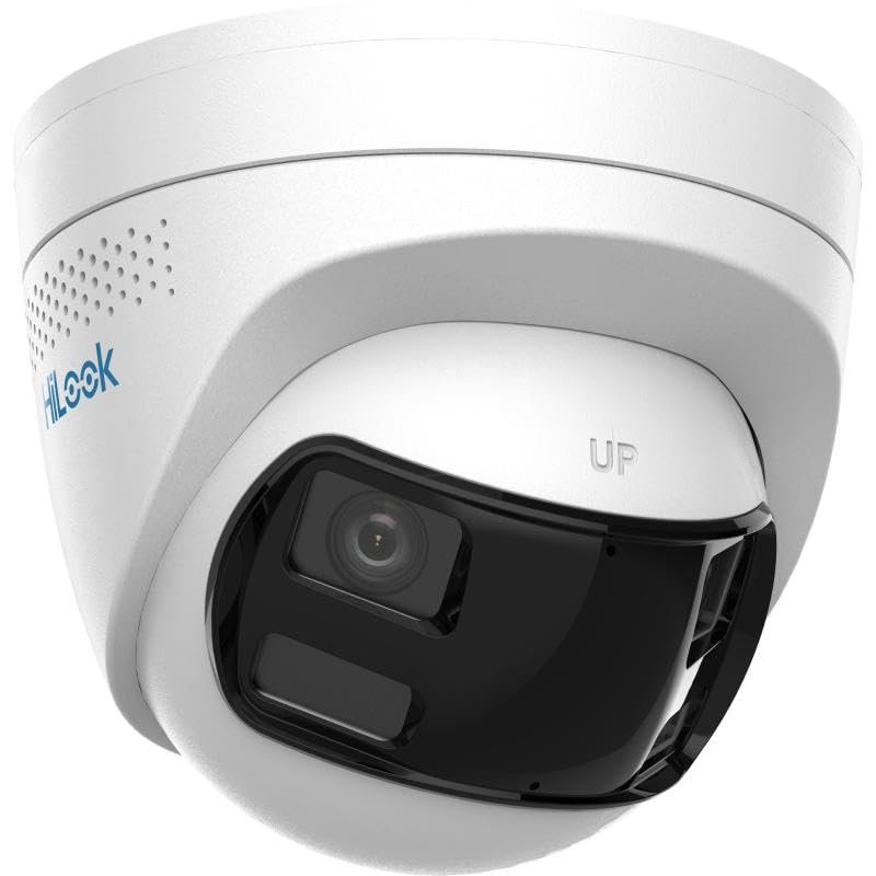 Hikvision Indoor/Outdoor Turret Network Camera 6MP Resolution Dual Lens Smart Hybrid Light Two-Way Audio IP67 Rated 180 FOV ColorVu IPC-T269HAD-LUF/SL PoE/12VDC ONVIF Compatible