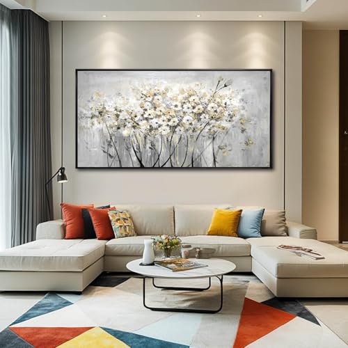 Image of VAYIMDH Green Wall Art Flowers Wall Decor Floral Paintings Extra Large Artwork Arts Nature Pictures for Home Office 36 inchx70 inch
