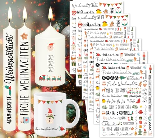 Tixlux 6 PCS Kerzentattoo Weihnachten (200+ Muster),...