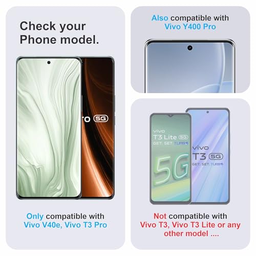 Image of Skyddshield TPU hydrogel Edge to Edge Screen Protector Guard For Vivo V40e, Vivo T3 Pro and Vivo Y400 Pro (6.77 Inch) With Installation Kit | Fingerprint Compatible | Edge to Edge Coverage