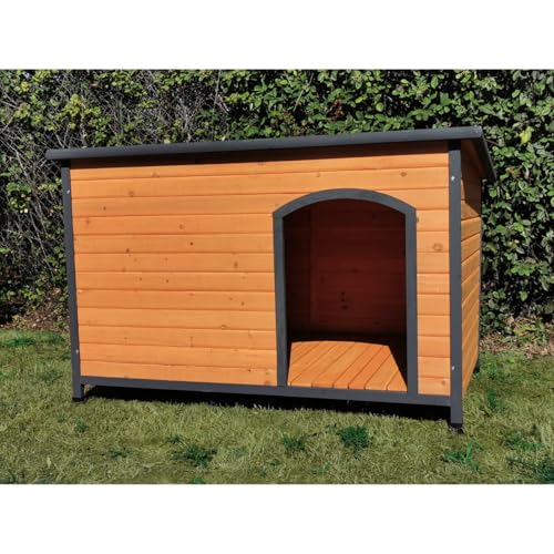 Animal Valley - Niche à Chien Natura avec Toit Plat ouvrant - Bois et Plastique - L 150 x l 90 x H...