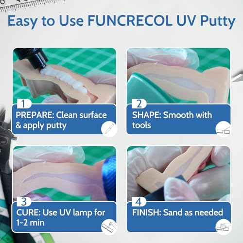 Image of UV Light Curing Putty for 3D Prints and Models,Fast Repair Filler for Nicks,Scratches,Cracks on Resin,Quartz,Ceramic,Wood,Plastic,Stone,and Other Countertop Surfaces