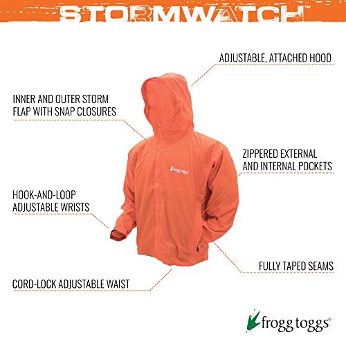 Image of FROGG TOGGS Men's Stormwatch Waterproof Adjustable, Zippered Rain Jacket
