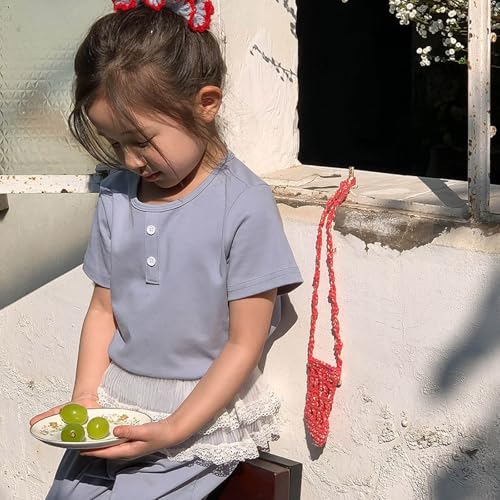 Beessbest Kids Boys Henley Shirts Solid Crewneck Button Down Short Sleeve Casual Tops Tees 12Months-9Years4