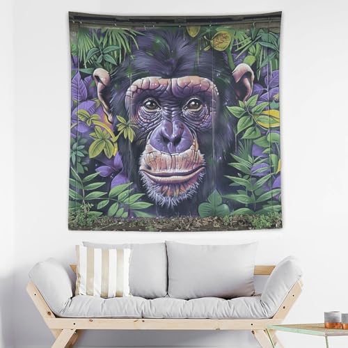 Tapisserie murale personnalisée salon motif graffiti jungle imprimé haute définition