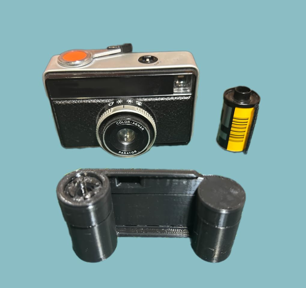 Quipo Adaptateur de film 35 mm pour 126 appareils photo – Plastique PLA noir, compatibilité universelle, compact et durable, sensation rétro