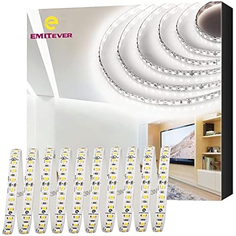 EMITEVER LED Strip Lights Cool White, 5000K 24V LED Tape Light 25ft UL Listed, Ra 95+, IP30, 2.9W/ft, 240+Lumens/ft, 900LEDS/Spool,UL Listed 5 Year Warranty (Power Supply Sold Separately) Cover