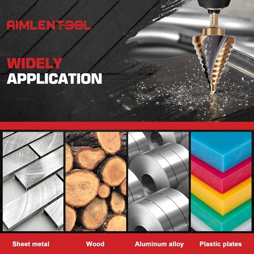 Aimlentool SD-M35-6PC Cobalt Step Drill Bit Set, Hex Shank Step Drill Bit With Automatic Center Punch For Metal, Stainless Steel thumb #4