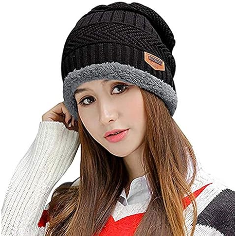 HINDAWI Winter Beanie Hat Knitted Skull Warm Snow Outdoor Slouchy Beanies Cap for Women Men Cover
