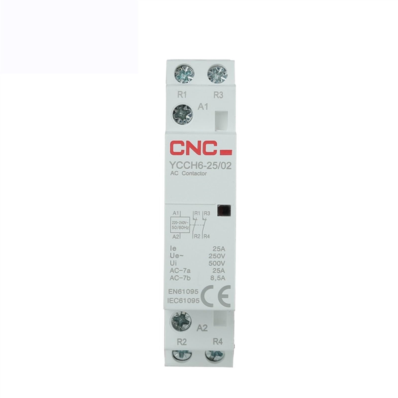 KNIUWMBMH YCCH6 2P 25A Din Rail Mounted 50/60Hz Household Modular AC Contactor 1NO 1NC 2NO 2NC 220/230V(25A 2NC)