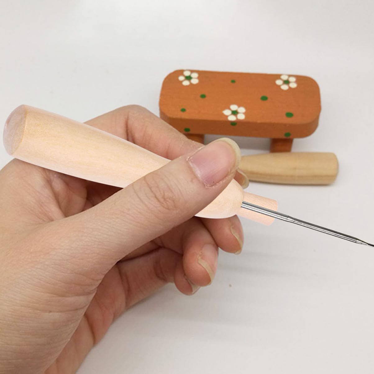 NUOBESTY Needles Poking Tool Handles Punch Needle Handles Replacing Wooden for Versatile Use
