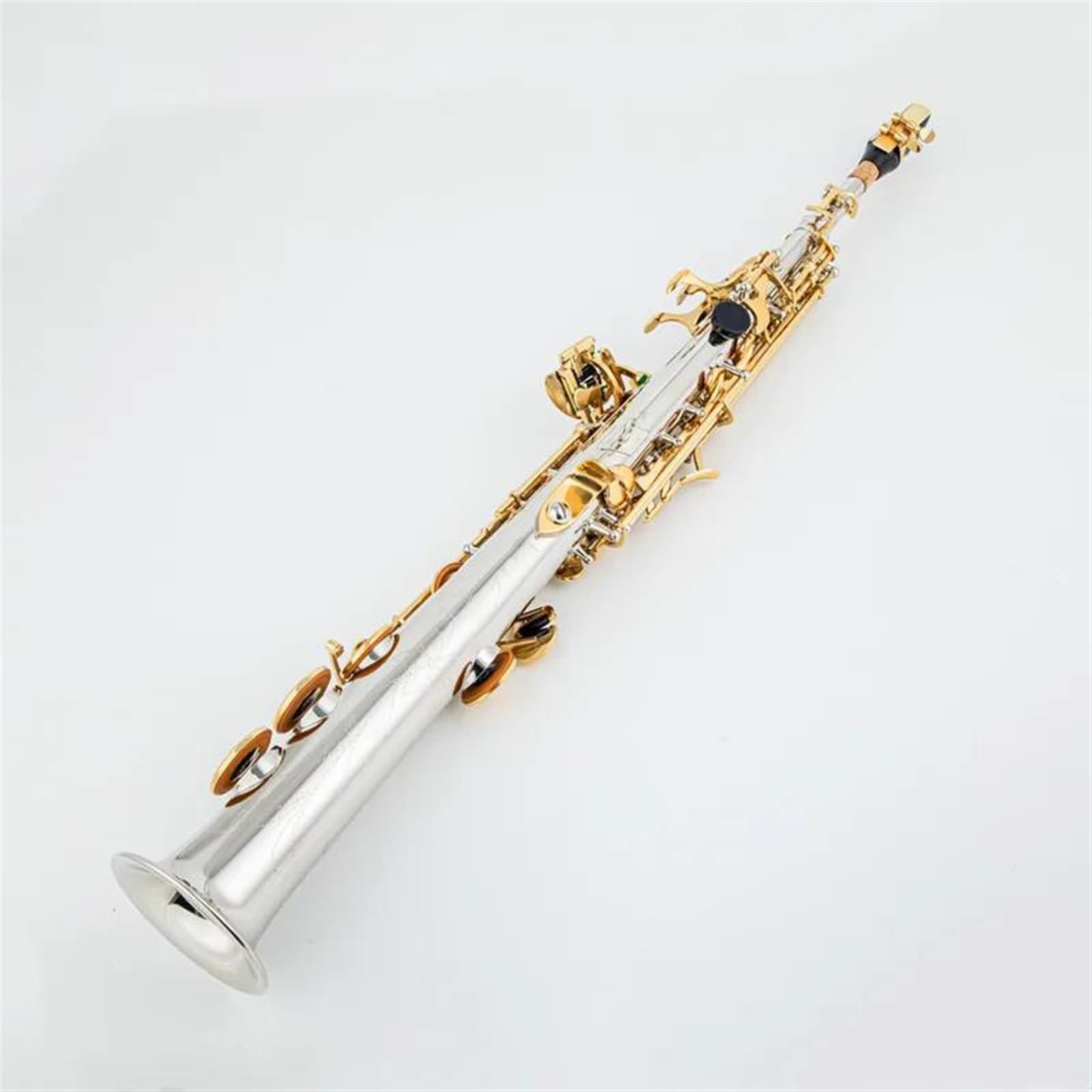 Sassofono Sassofono Contralto Argentato Chiave Oro Con Custodia Sax Contralto Legatura Ance Collo(Silver)