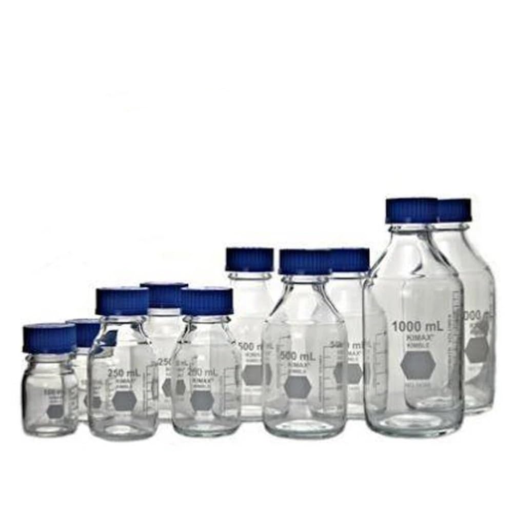 Vetreria da laboratorio Flacone for reagenti multiuso in vetro da laboratorio con tappo blu, robusto in vetro borosilicato ad alto tenore di borosilicato 3.3(1pcs 10000mL)
