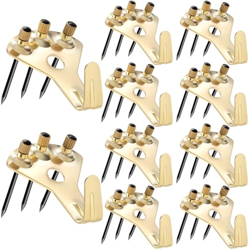 ANCIRS 10 Pack 100 lbs Picture Frame Hangers Hooks with Nails, Picture Hanging Hooks, Heavy Duty Plaster Wall Pro Photo/Heavy Mirror Hanging Kit