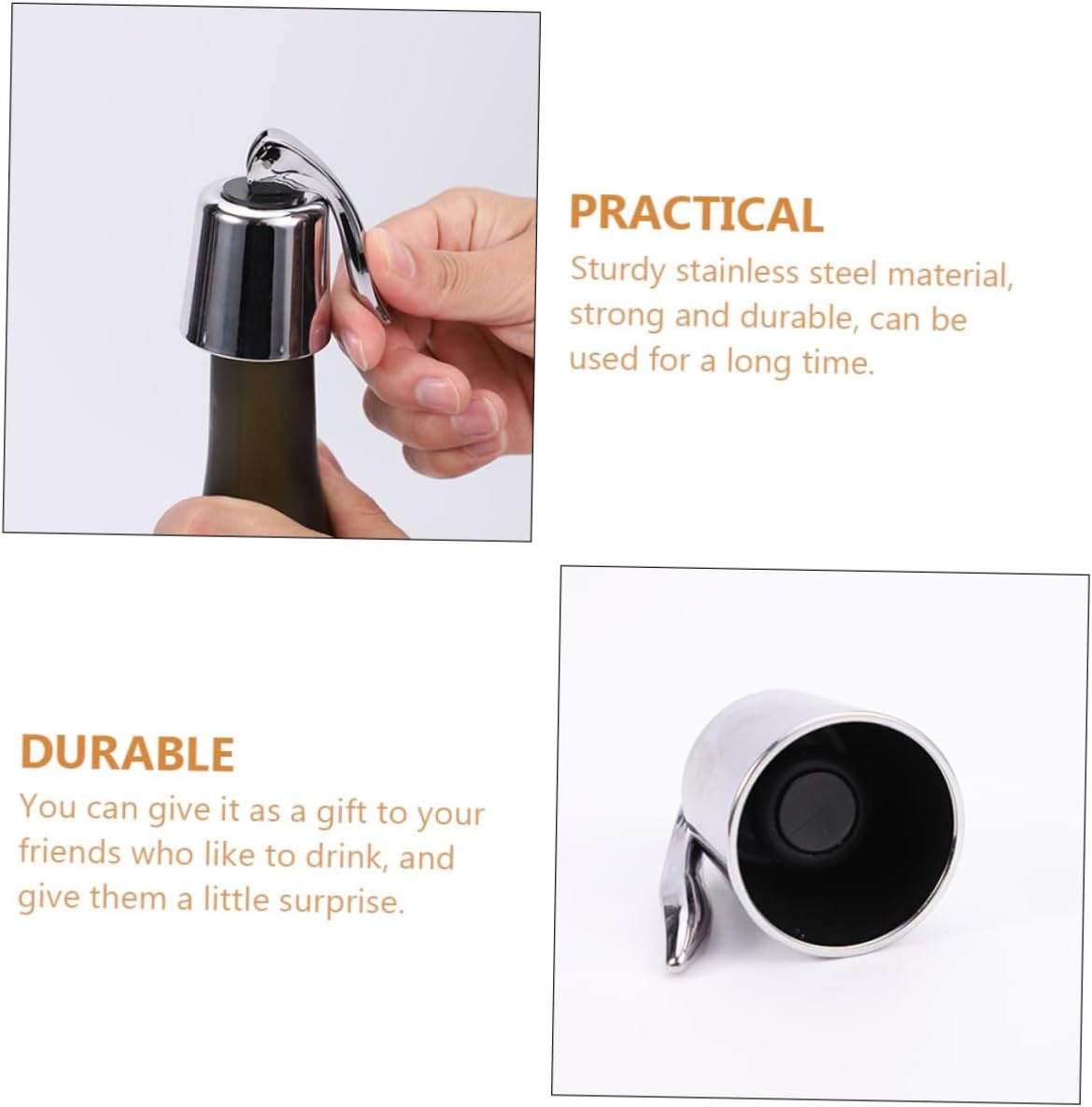 Red Wine Stoppers 2pcs Silicone Airtight Seal for Opened Bottles image 2