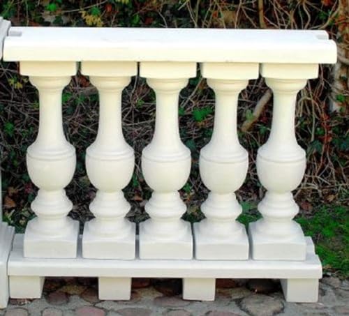 Casa Padrino Jugendstil Balustrade Weiß 100 x 25 x H. 85 cm - Massives Stein Geländer aus feinstem Beton - Garten & Terrassen Balustraden