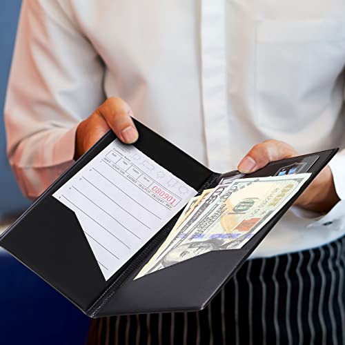 100 Pieces Restaurant Check Presenters Bulk, Leather Guest Check Card Holder with Gold Thank You Imprint Black Check Book Presenters for Restaurants Servers, Waiter, Waitress, 7.9 x 3.9 Inches