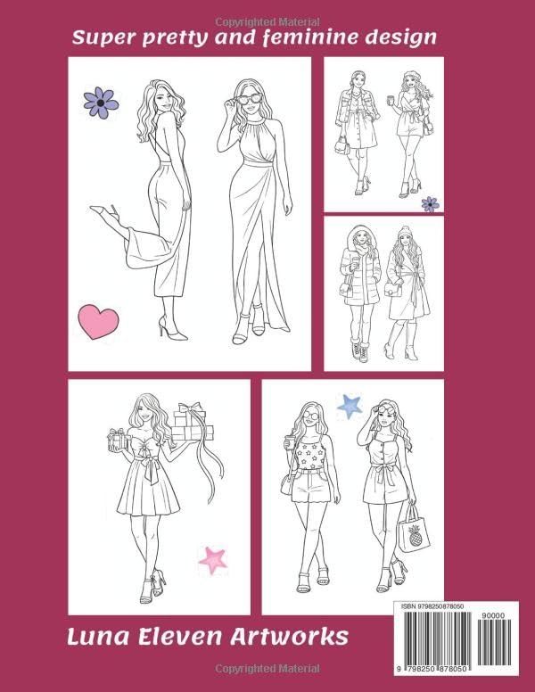 Modern Fashion Coloring Book: 50+ Chic and Trendy Outfits to Color for Adults and Teens. Express Your Style, Relax Your Mind, and Design Your Own Trends. Fashion Coloring Book. image 3