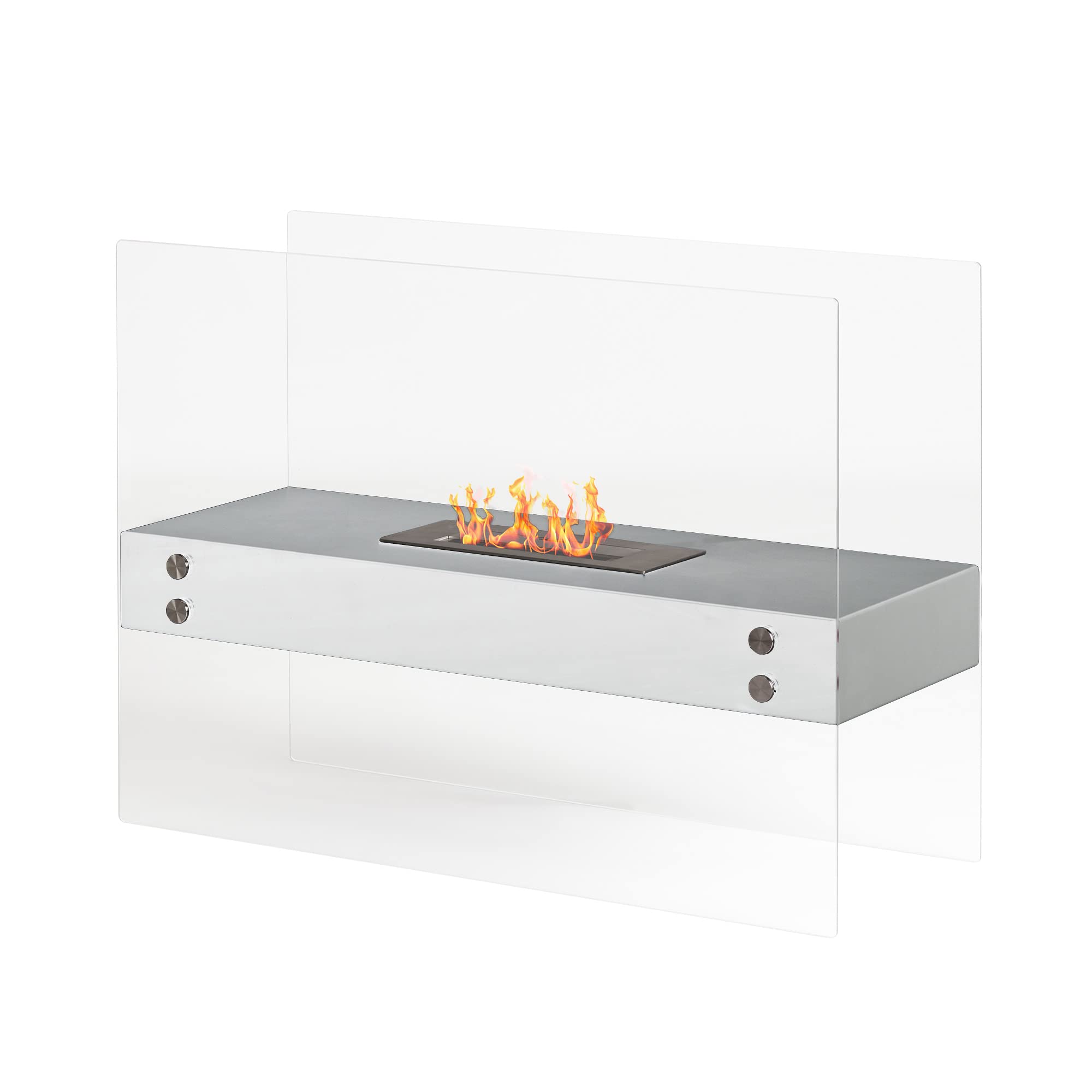 NorbeBioethanol Fireplace LOKS | Indoor Floor Bio Fireplace | Dimensions 80 x 32 x 60h cm | Power: 3.68 kw/h (White)