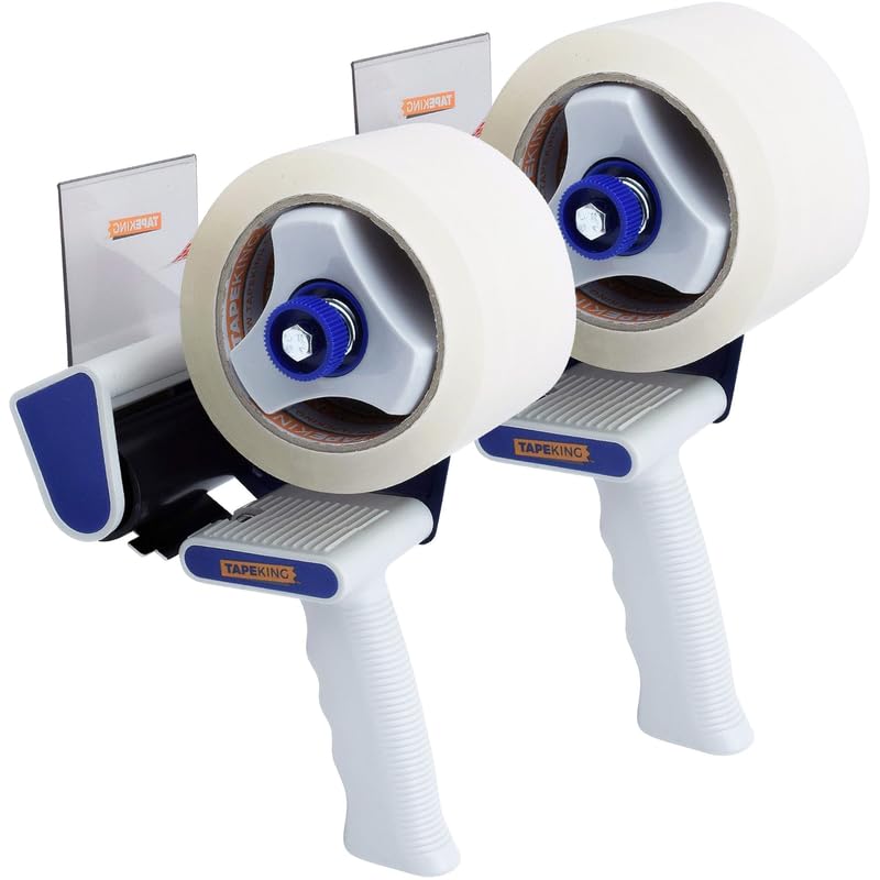 Image of Tape King Packing Tape Dispenser Gun - Handheld Tape Gun with 2 Bonus Clear Packaging Tape (3 Inch Wide) - Shipping Tape for Sealing, Storing, and Moving Boxes, 2 Pack