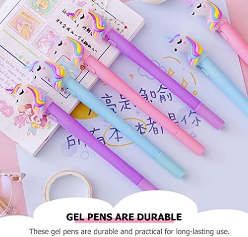 STOBOK 4Pcs Unicorn Led Pens Flashing Gel Ink Pens Light up Pen Glow in The Dark for Office School Supplies Party Favors Gifts (Random Color)