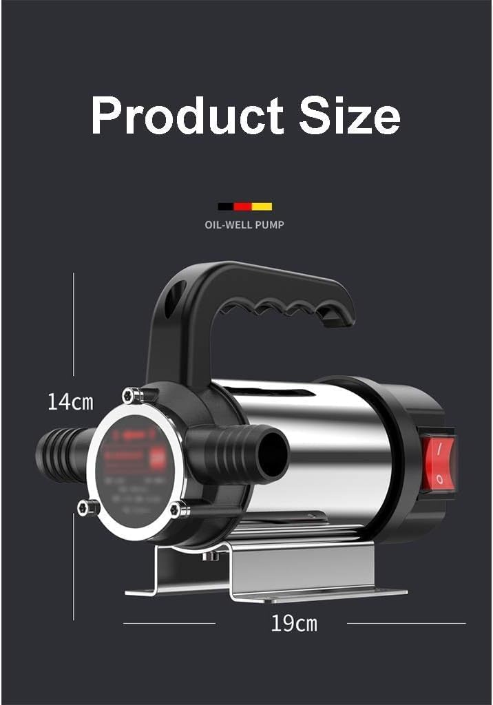 Ściągacz pompy olejowej 12 V/24 V/220 V, zestaw pompy do przenoszenia nafty oleju napędowego, ergonomiczny uchwyt, samozasysający olej odpowiedni do pojazdów rolniczych, 12 V, z rurką 6m