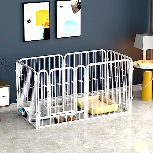 NOENNULL Parc pour Chien Intérieur et Extérieur, Parc et pour Chien, Clôture en Métal pour Animaux de Compagnie, Sûr, empêché (6 tranches 120x60x6 0cm/47,2x23,6x23,6 Pouces)