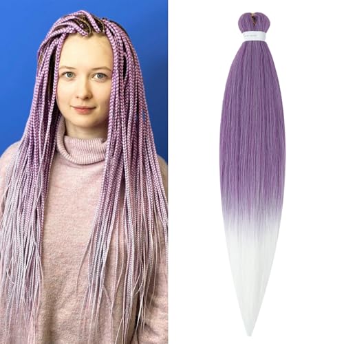 ShowJarlly Extensiones de cabello trenzado preestirado de 76 cm, sin nudos, 1 paquete de trenzas fáciles de ajustar con agua caliente, trenzas de caja Yaki con textura de ganchillo (30 pulgadas