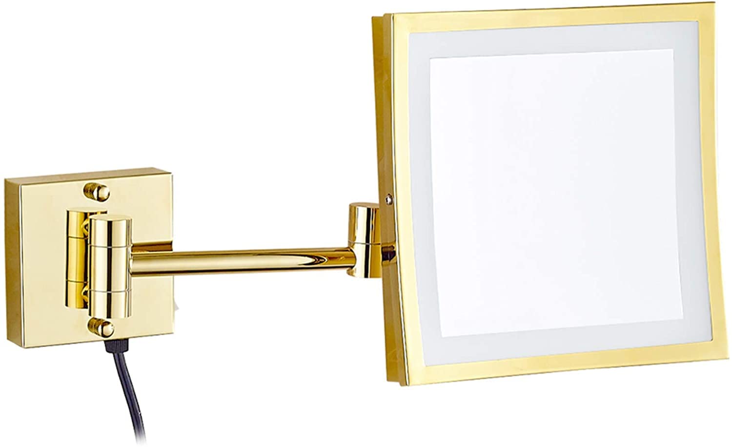Miroir Maquillage LED Mural Finition Or Contre le Manque de Lumière en Salle de Bain