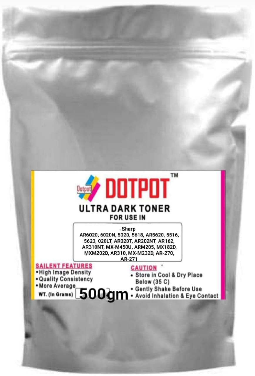 Dotpot Toner Powder Black 500 G for Sharp AR6020, 6020N, 5020, 5618, AR5620, 5516, 5623, 020LT, AR020T, AR202NT, AR162, AR310NT, MX-M450U, ARM205, MX182D, MXM202D, AR310, MX-M232D, AR-270, AR-271 (B095PJQ3FT) Amazon Price History, Amazon Price Tracker